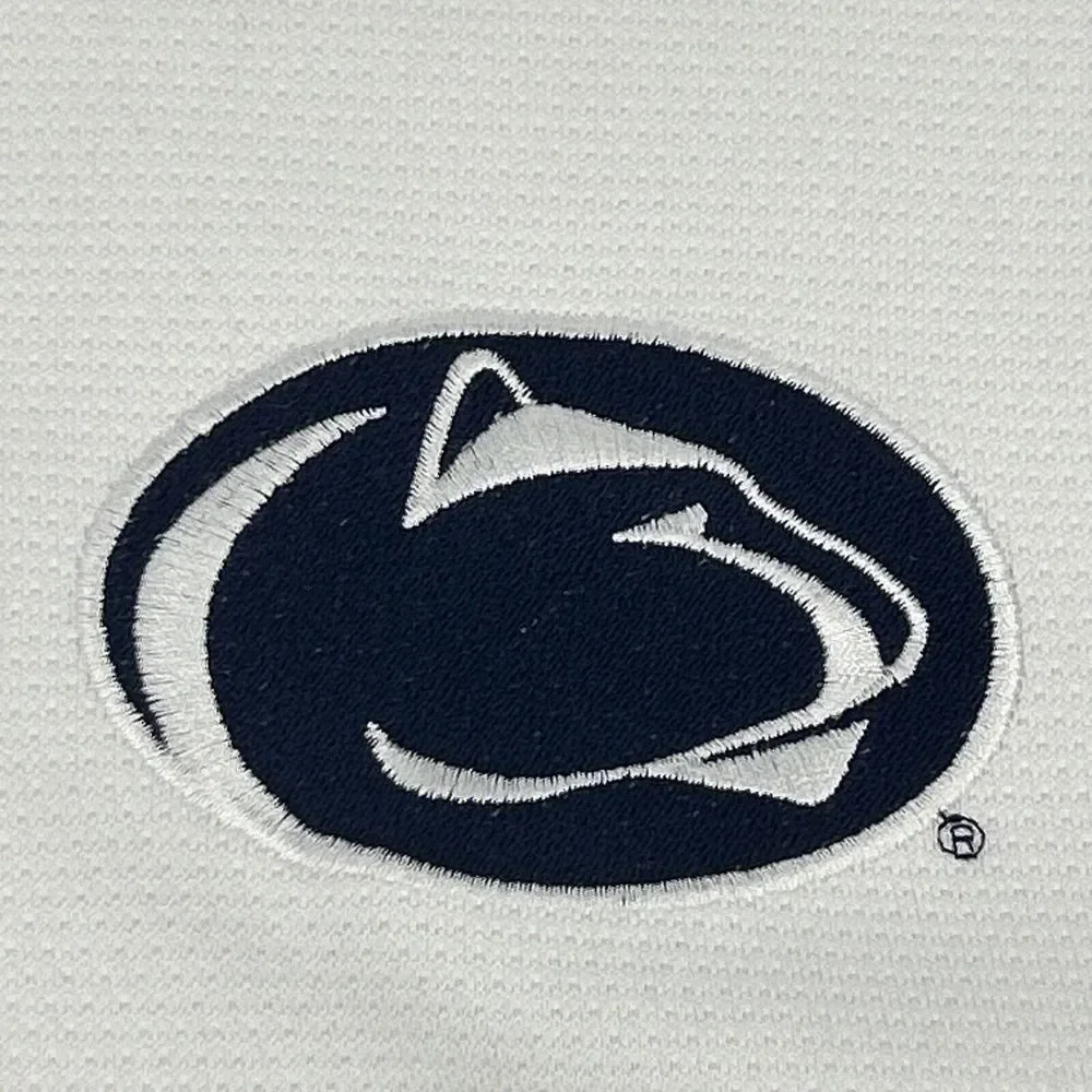 Penn State Nittany Lions Shirt Men's L White Blue‎ Nike Team Short Sleeve V-Neck